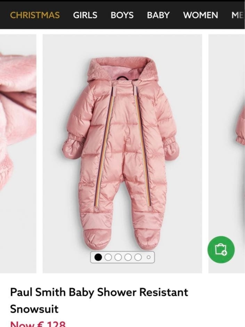 Paul Smith Baby Pink Shower-Resistant Snowsuit